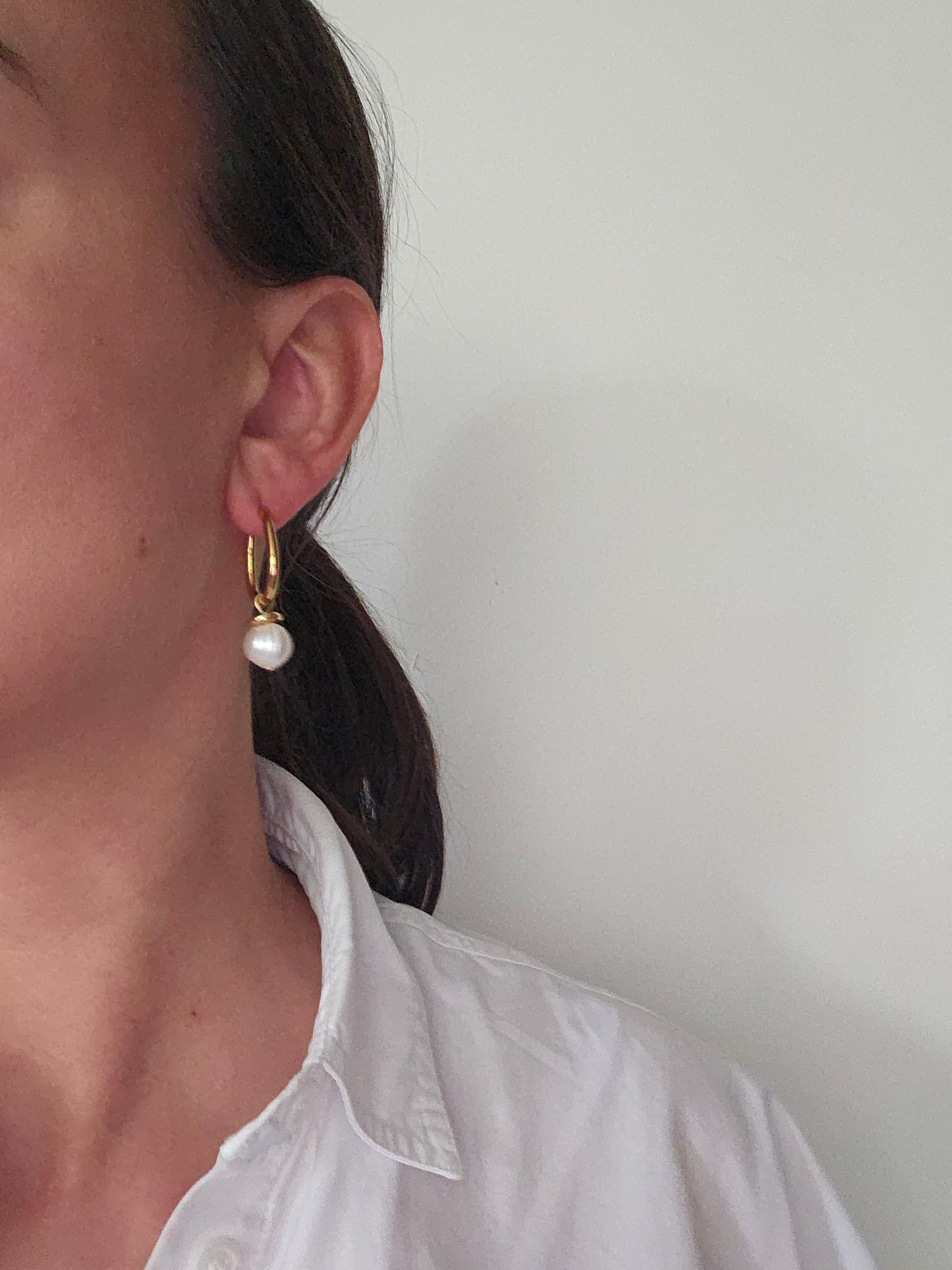 Oorbellen DROP pearl