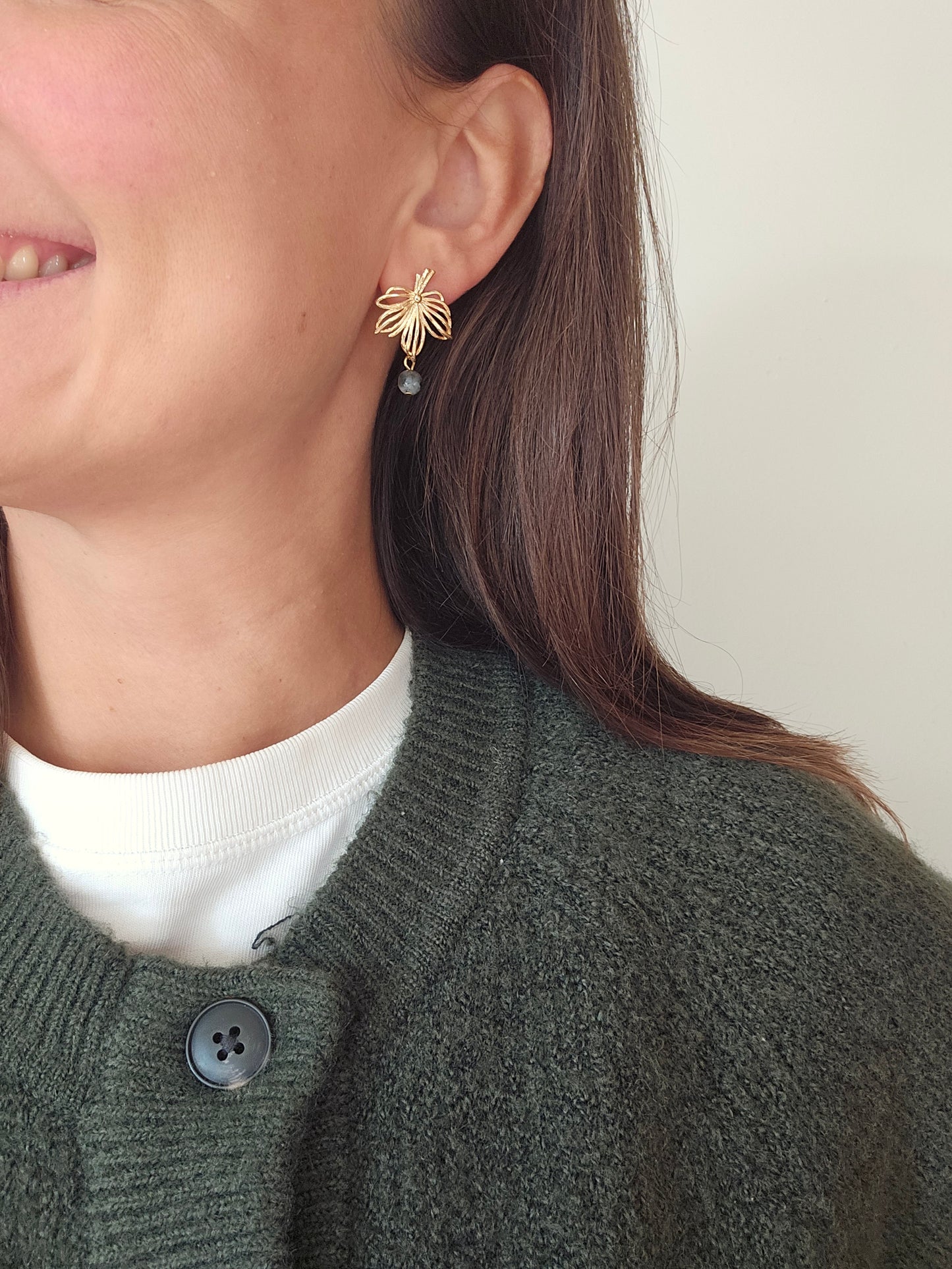 Oorbellen LEAF black