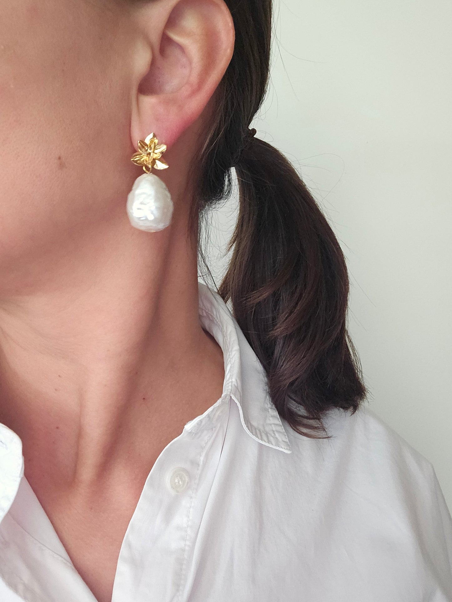 Oorbellen FLOWER pearl